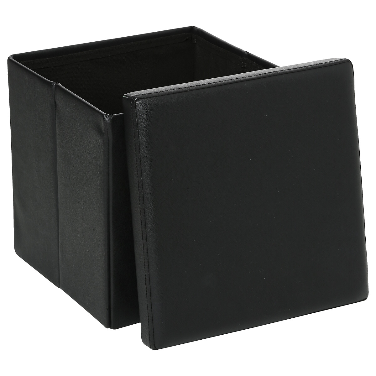 Pufe quadrado AKENO preto 37,5x38cm