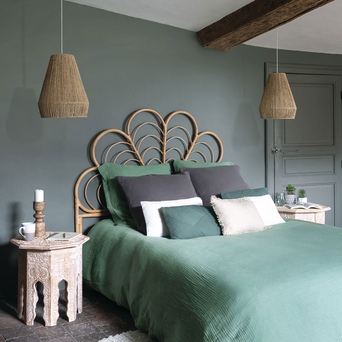 Cabecero Folk Ratán Beige