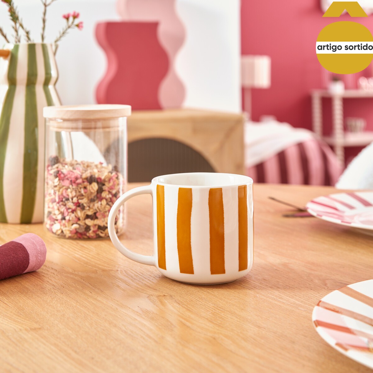 Taza CHERI multicolor de porcelana 34cl
