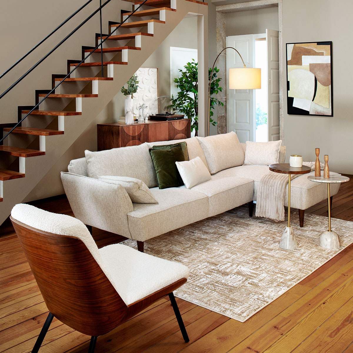 Sof&aacute; Bruges Beige Con Chaise Longue