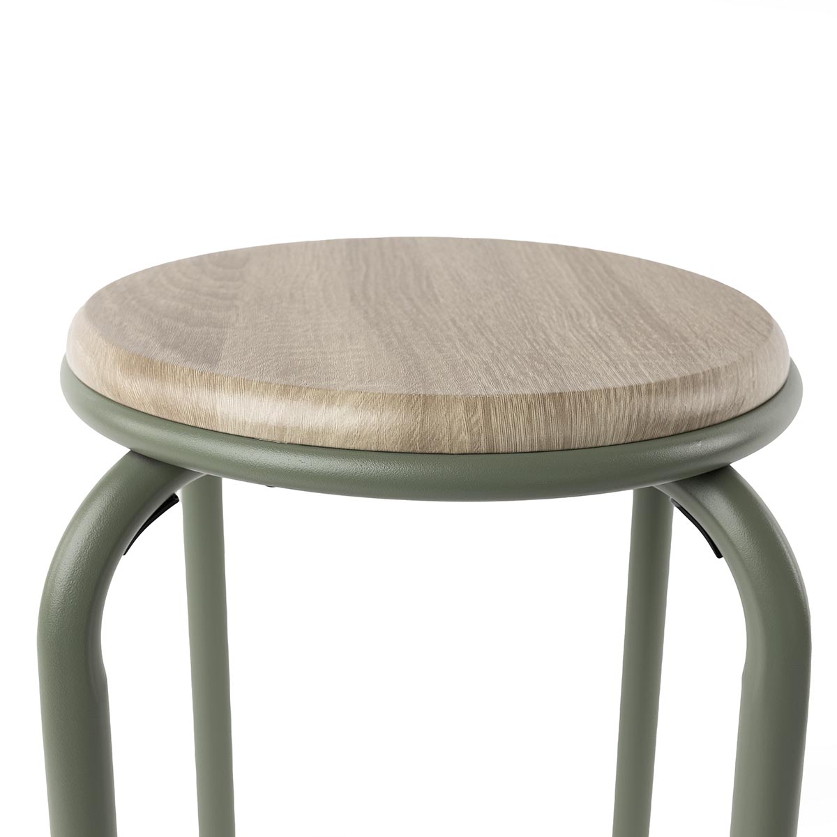 Taburete NOMAD con estructura verde