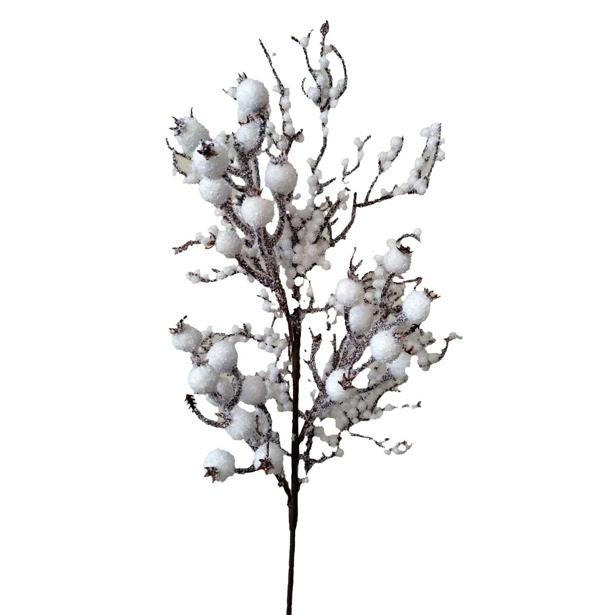 Haste Azevinho Com Mini Romãs Brancas 56cm