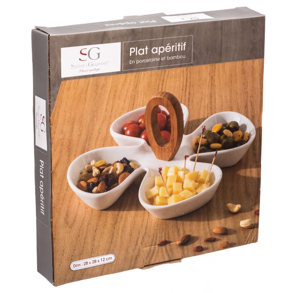 Plato Para Aperitivos C/4 Divisiones