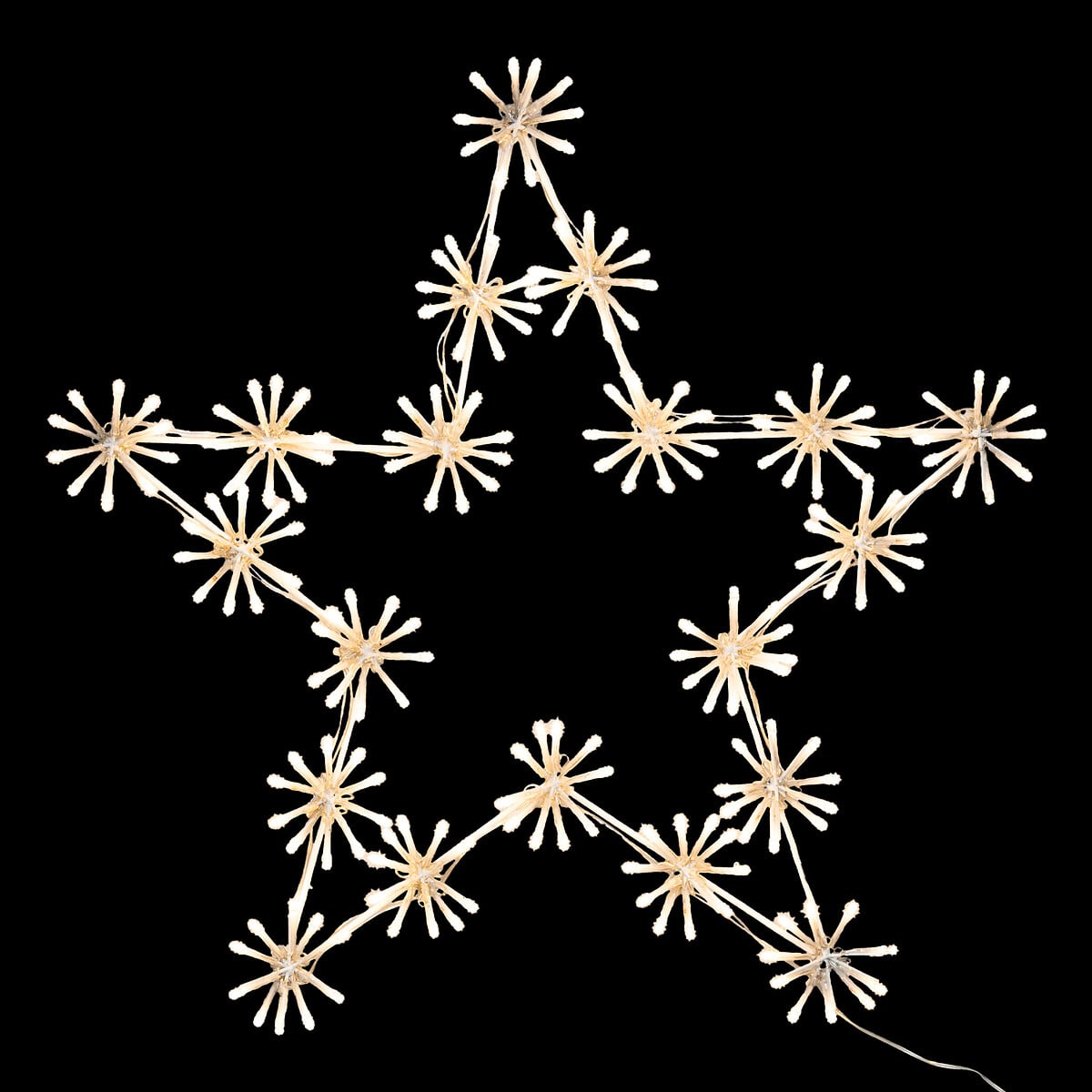 Estrella Decorada Con Flores Y LED 50cm