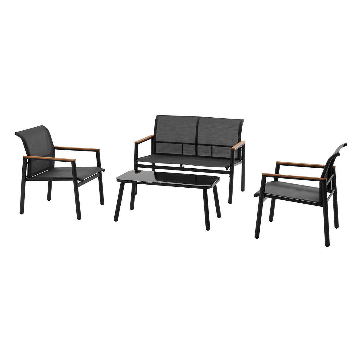 Juego de jard&iacute;n RELAX 4 plazas gris oscuro