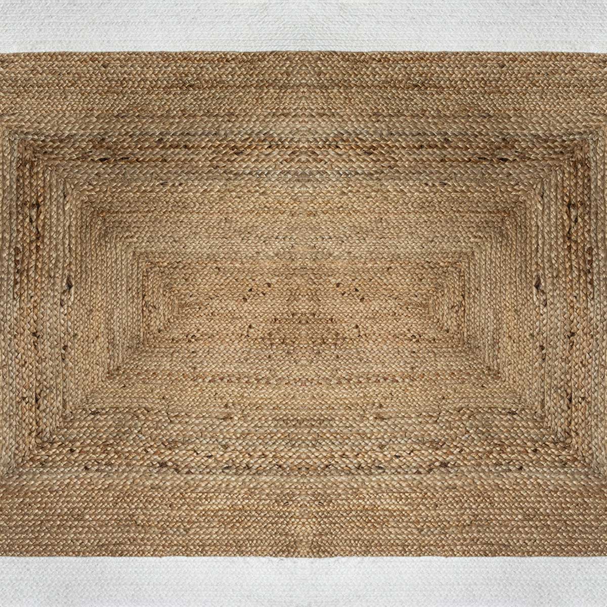 Alfombra de yute natural/blanca 120x170cm