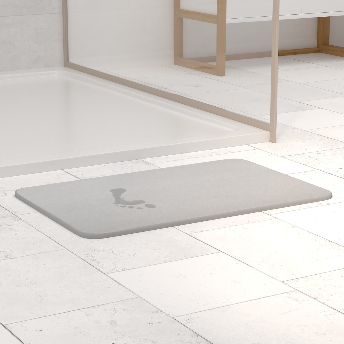 Tapete Wc Absorvente Diatomite Cinza