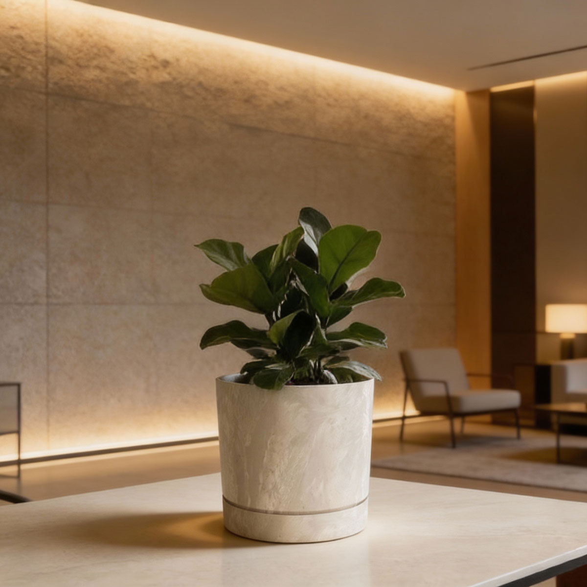 Maceta TUBO efecto cemento beige 14.7x14.8x14.8cm