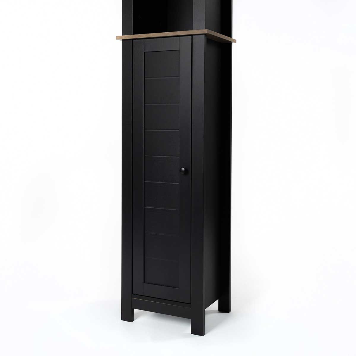 Armario alto wc ROMA negro y márron 173cm