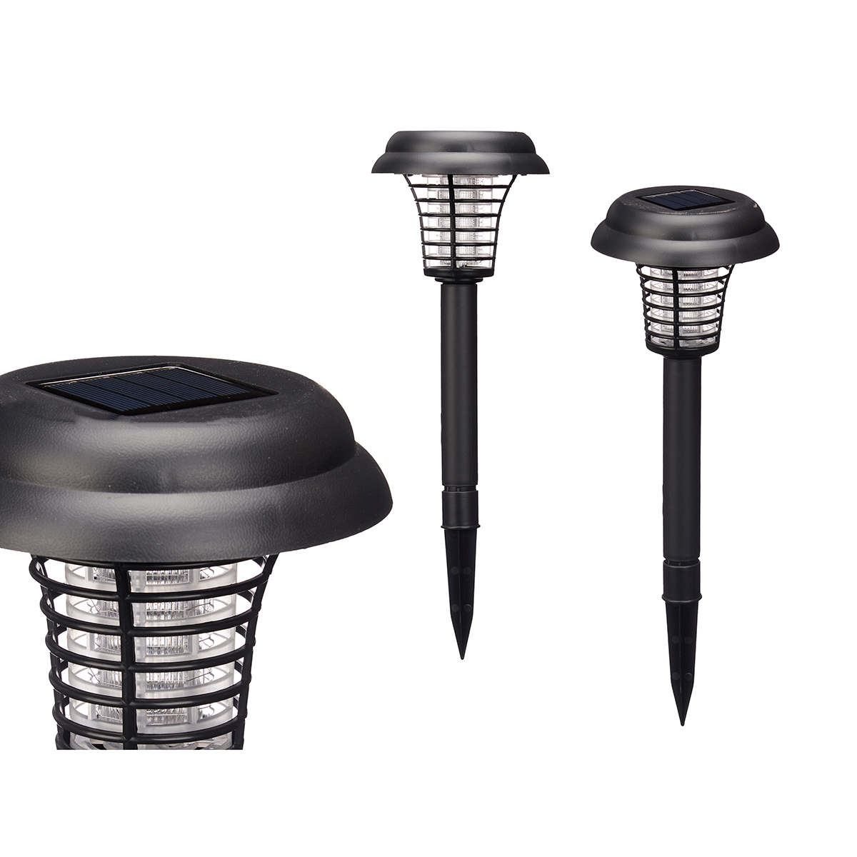 L&aacute;mpara solar con luz anti-mosquitos 42cm
