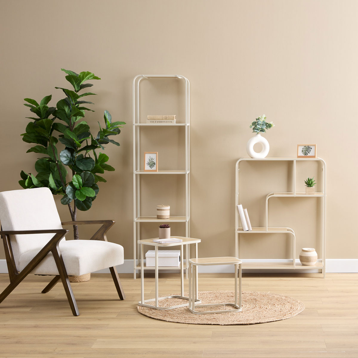 Juego de 2 mesas de centro CURVY beige