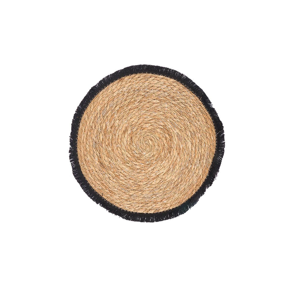 Mantel individual con flecos negro 38cm