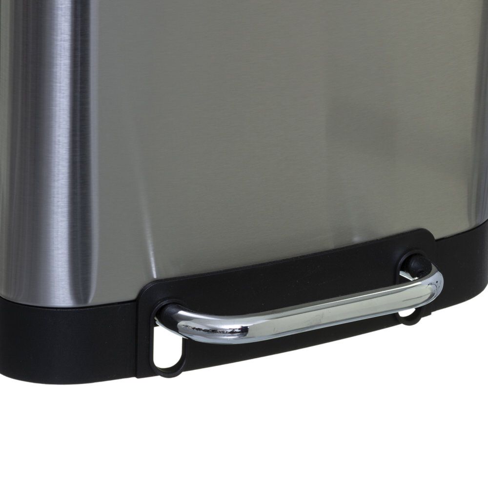 Balde Do Lixo Ariane Prateado Em Metal 30L