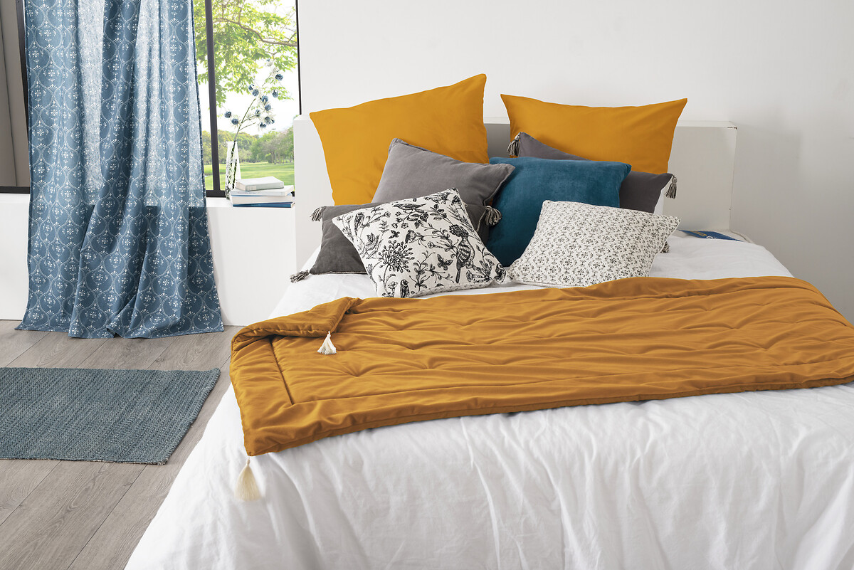 Pie De Cama Terciopelo Ocre 80x180Cm