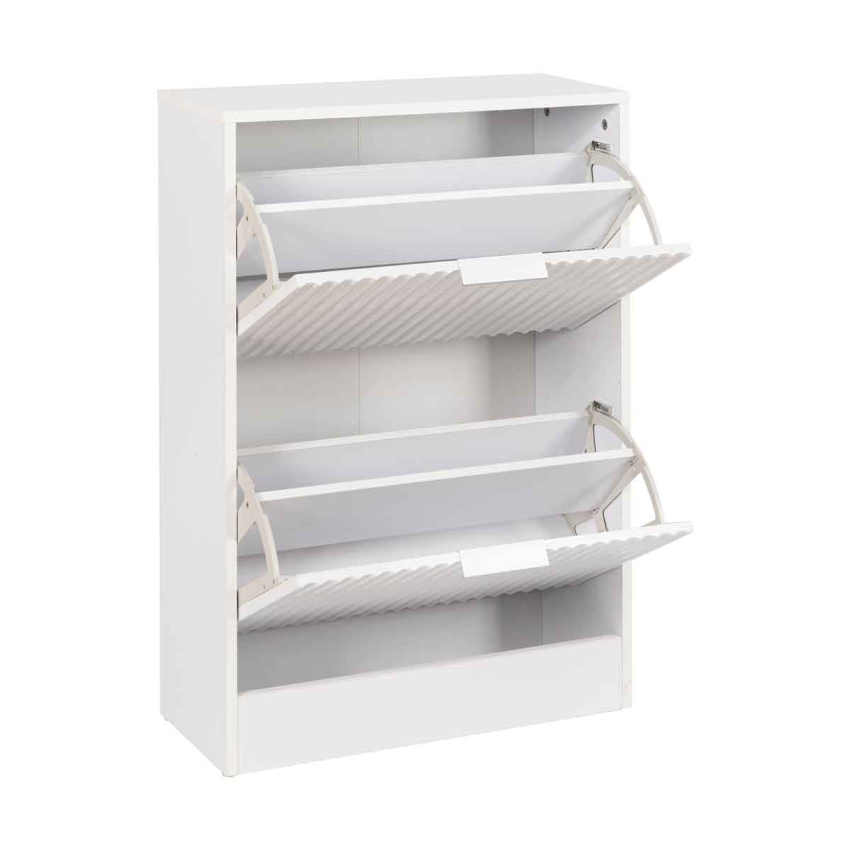 Zapatero Con Dos Cajones Wave Blanco De MDF