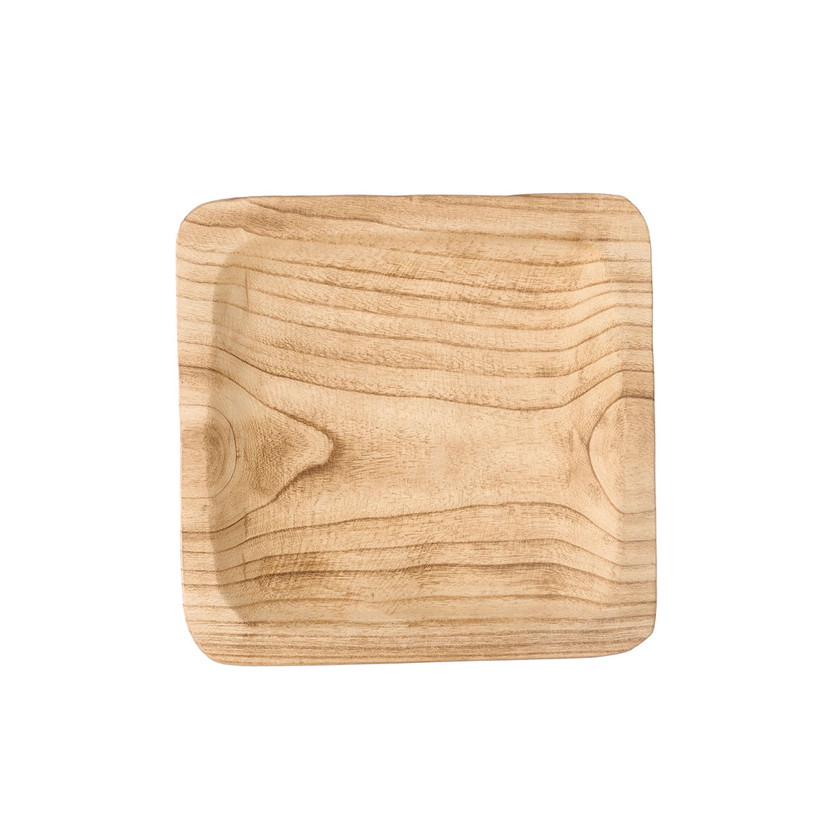 Plato De Presentaci&oacute;n Cuadrado De Madera Quemada 