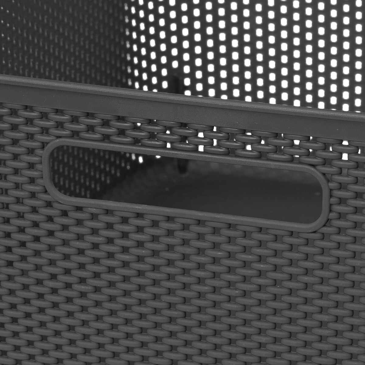 Cesto De Almacenaje De Crochet Gris 11L