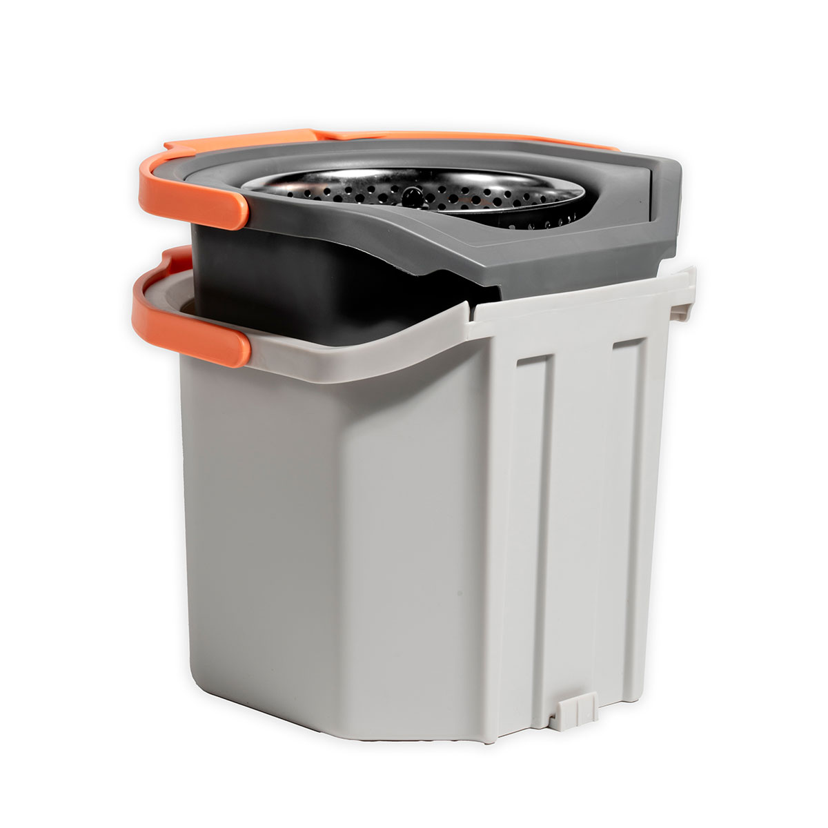 Sistema cubo doble con pedal y fregona giratoria 