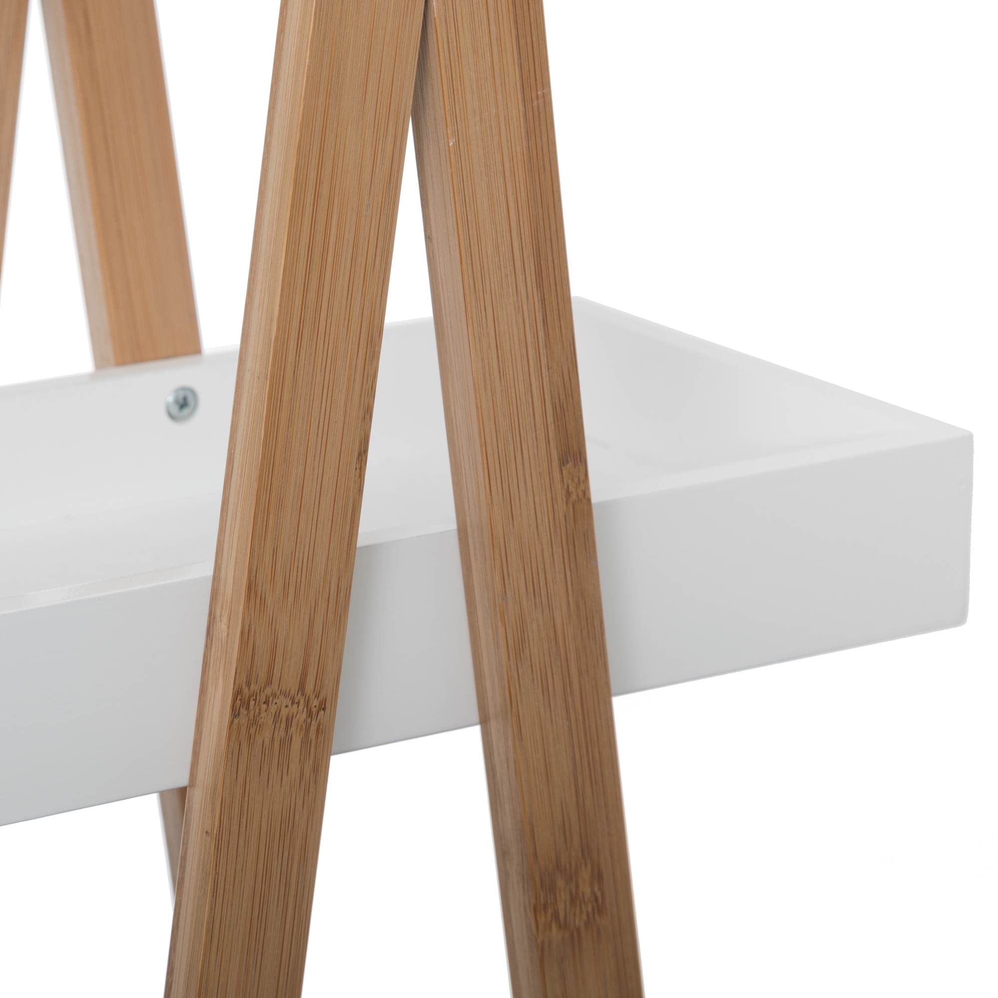 Estantería C/3 Baldas De Bambú Blanca