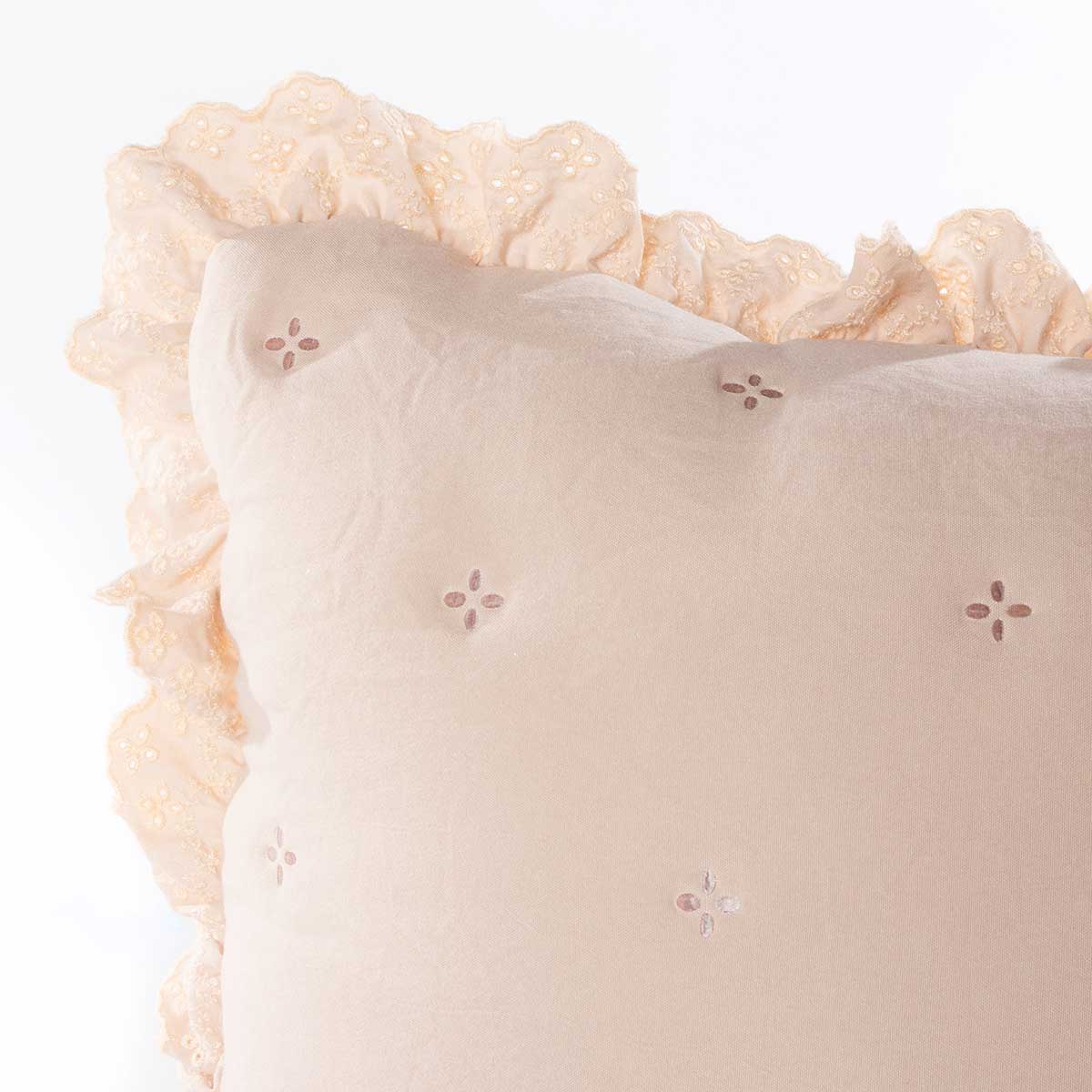 Cojín crudo AMALFI con encaje 45x60cm