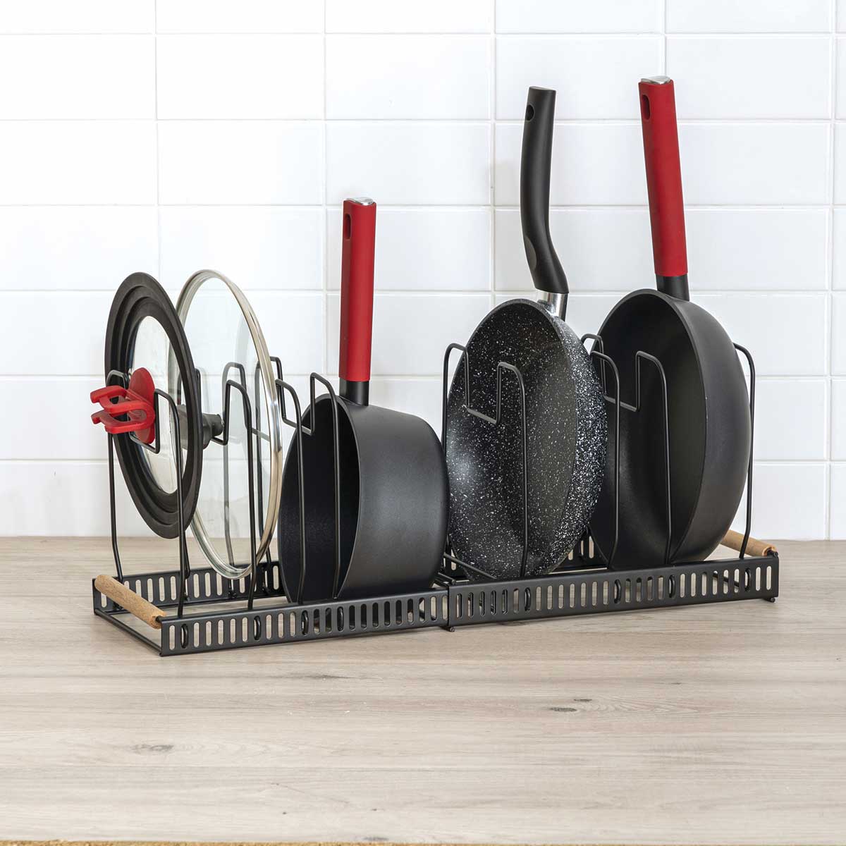 Organizador extensible para sartenes y ollas