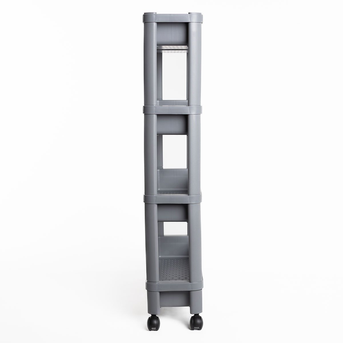 Carrito auxiliar gris extensible con 4 cestos