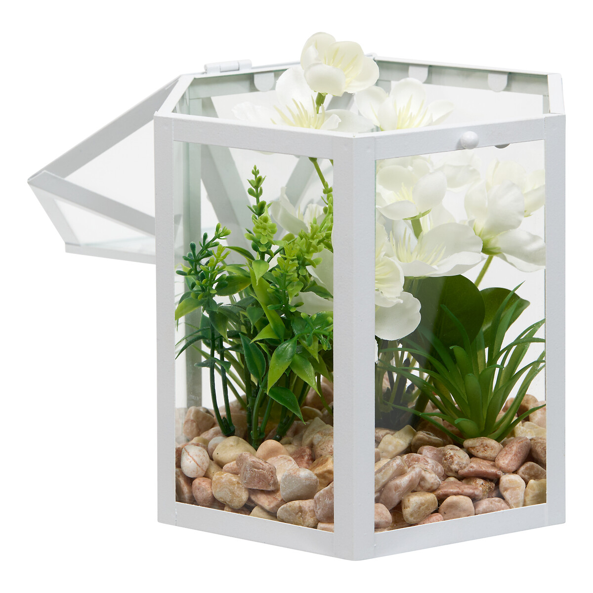 Terrario con plantas artificiales 23cm