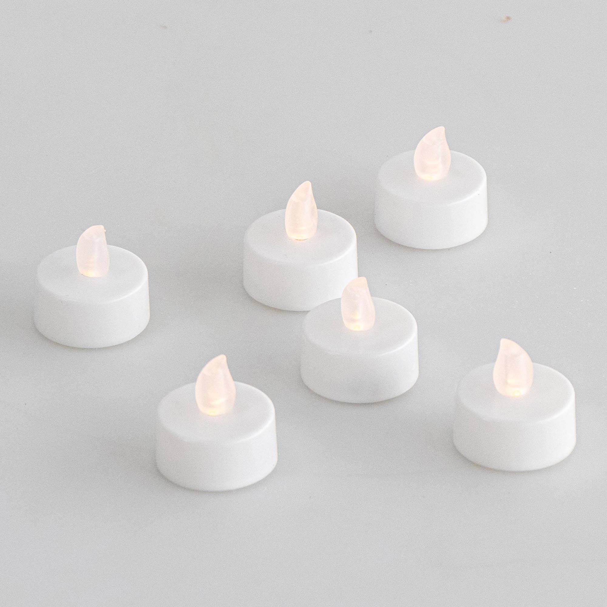 Set 6 Velas Tealight Con Led Blanco C&aacute;lido