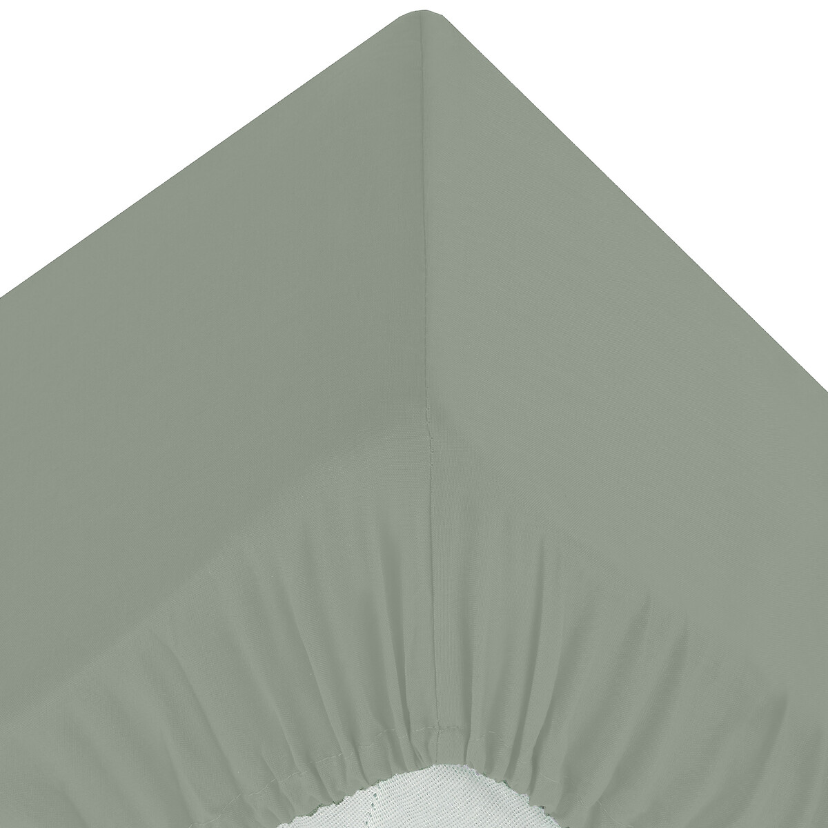 S&aacute;bana bajera ajustable verde de algod&oacute;n percal