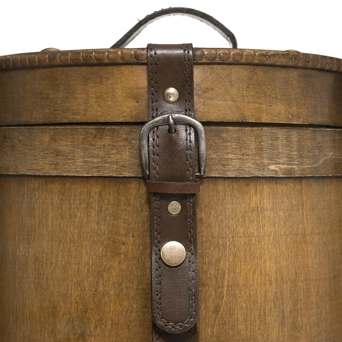 Caja Redonda De Madera 26x25x25Cm