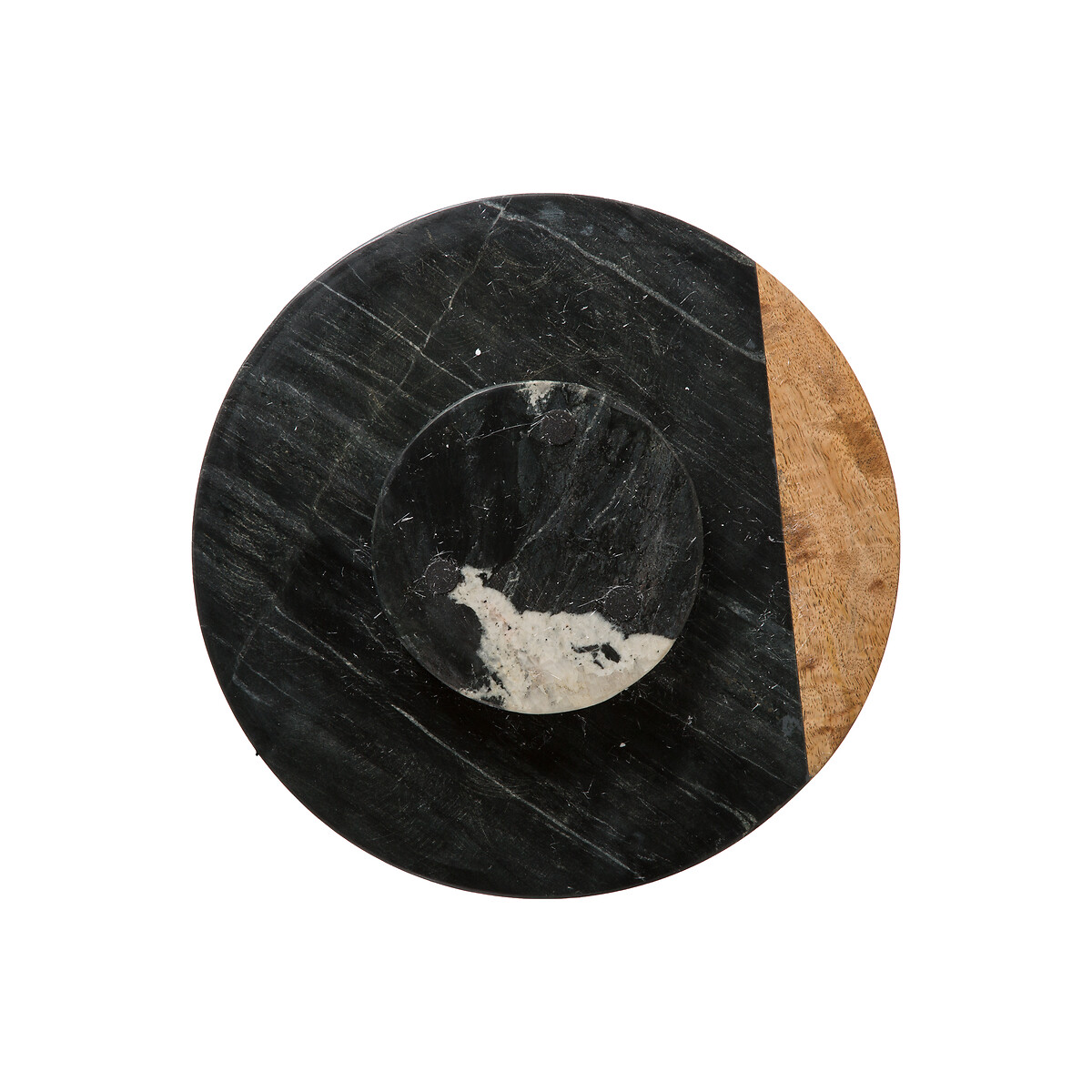 Plato giratorio de m&aacute;rmol negro 30cm