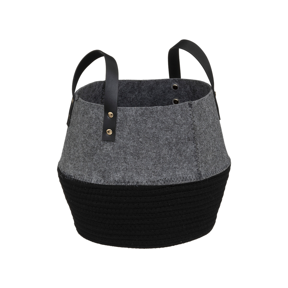 Cesta de fieltro gris y negro SOUL 28cm