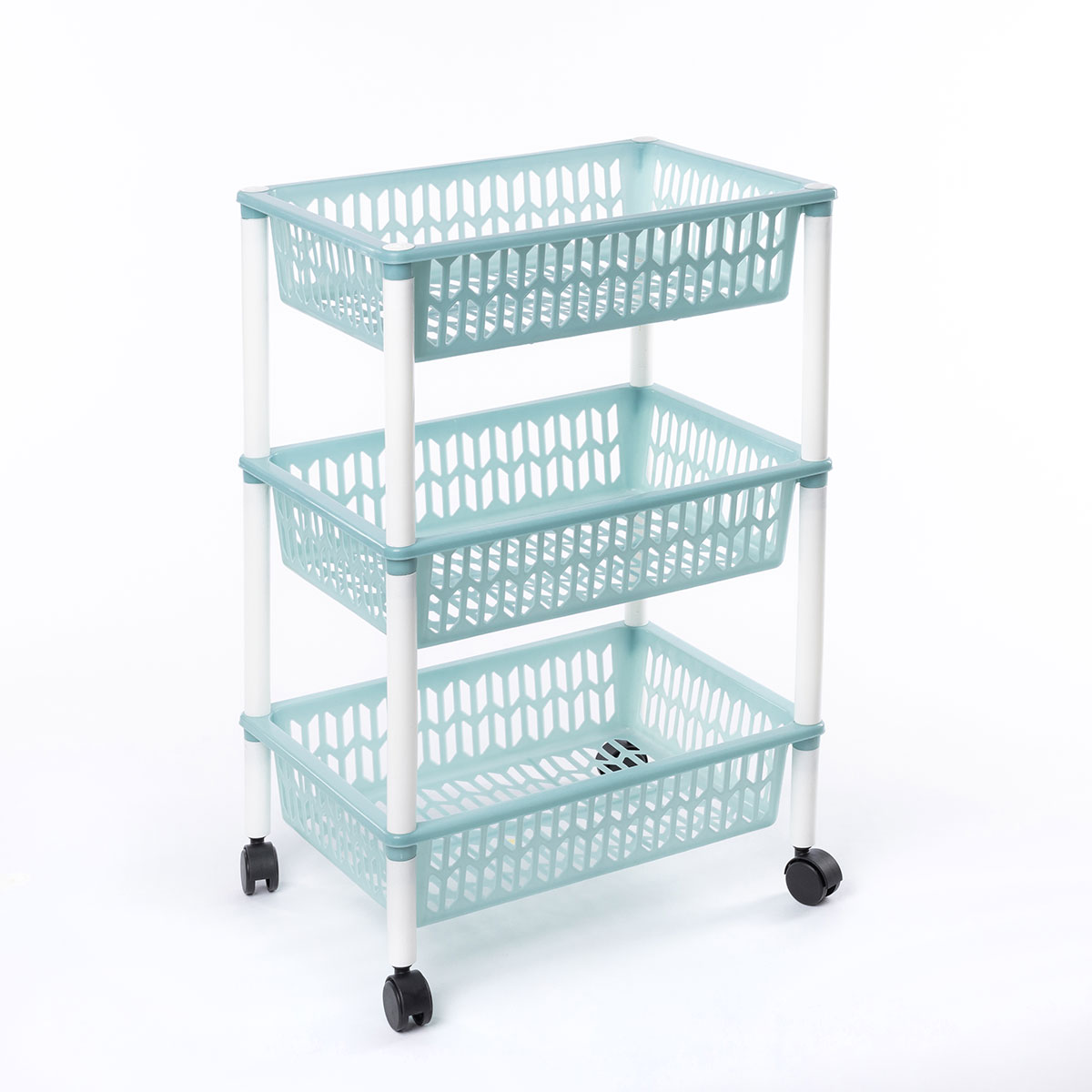 Carrito auxiliar con 3 cestas azul