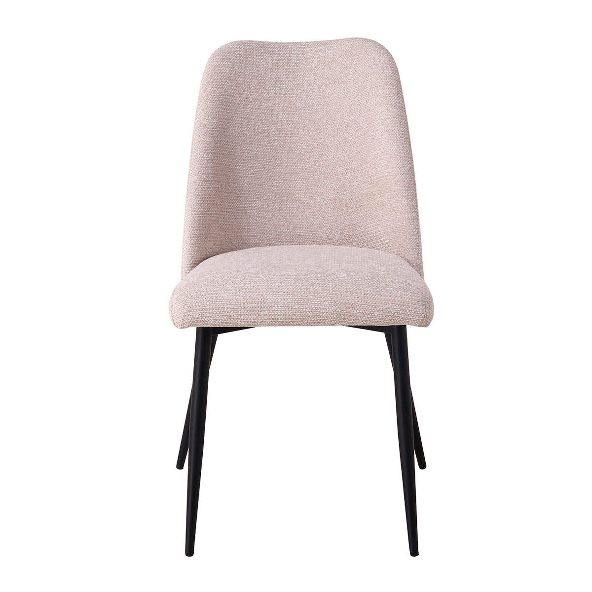 Silla KAFUE de tejido beige con patas negras