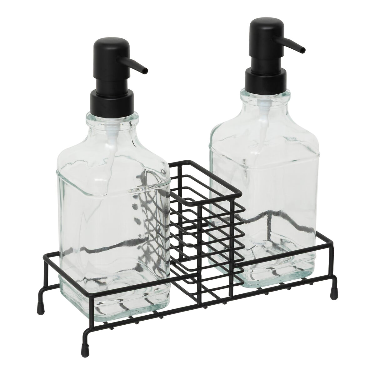 Dispensador con portaesponjas BLACK EDITION