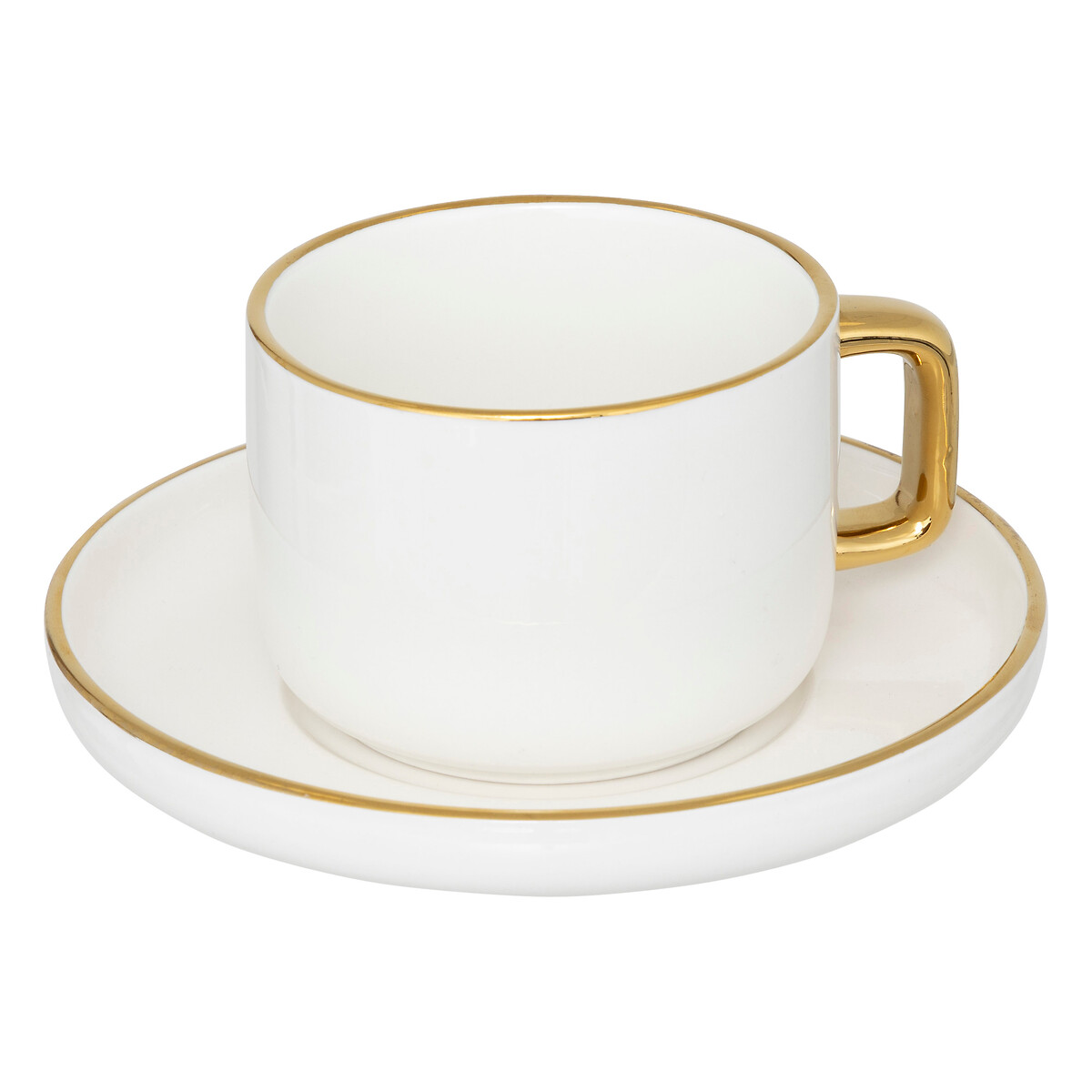 Taza De Caf&eacute; C/Plato Arya Blanco De Cer&aacute;mica 25cl