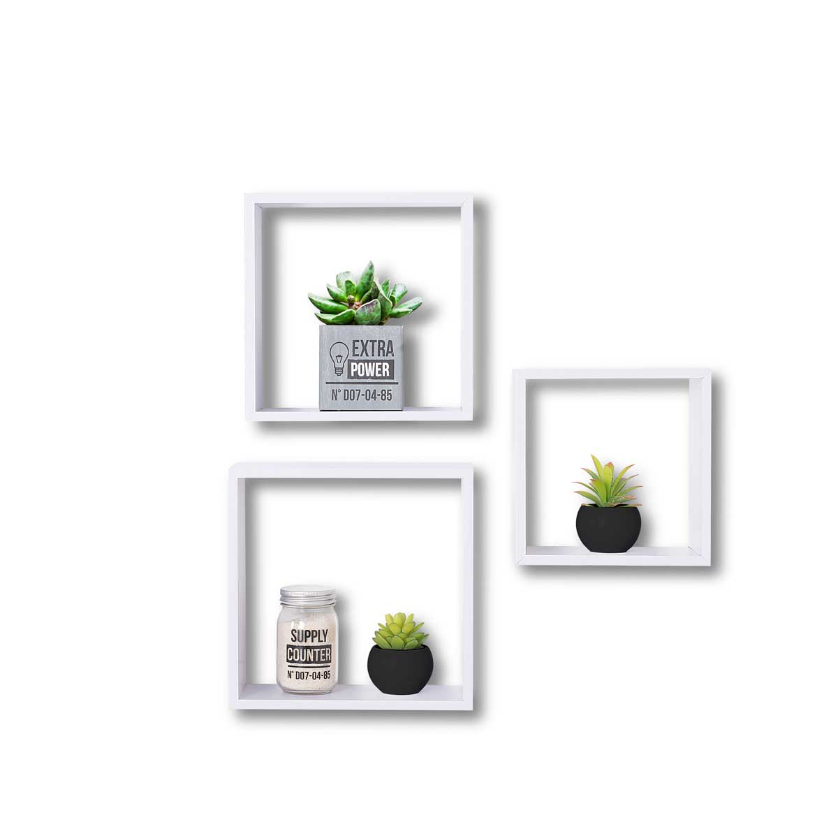 Juego De 3 Estantes Cubo Mdf 24/27/30Cm