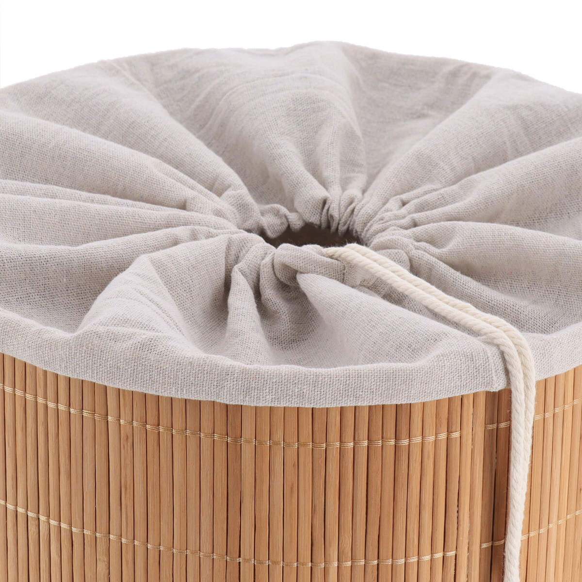 Cesto de ropa plegable marr&oacute;n de bamb&uacute;