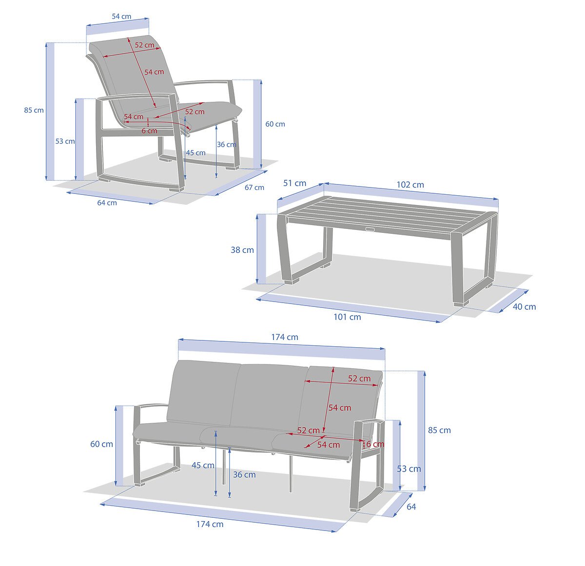 Juego de jard&iacute;n BOREANE lino y argile 5 plazas