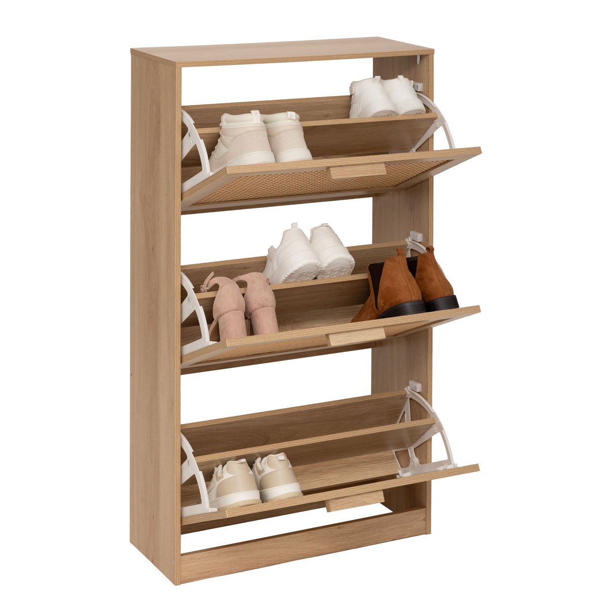 Zapatero con 3 cajones beige 113cm