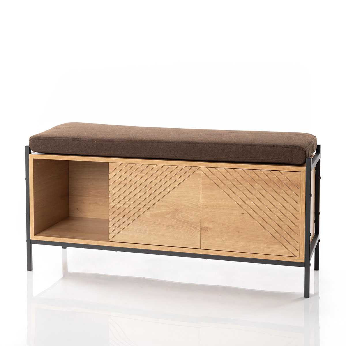 Banco Con Almacenaje Marrón Elemental