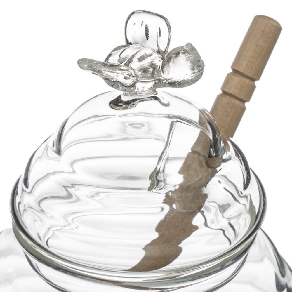 Frasco Para Mel Em Vidro Com Colher 40cl