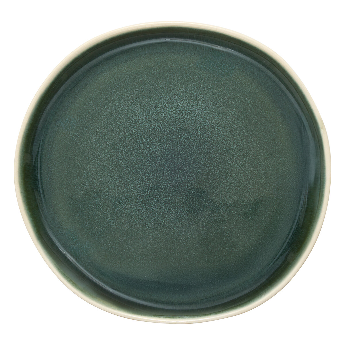 Plato de postre WONJA verde de cer&aacute;mica 21cm