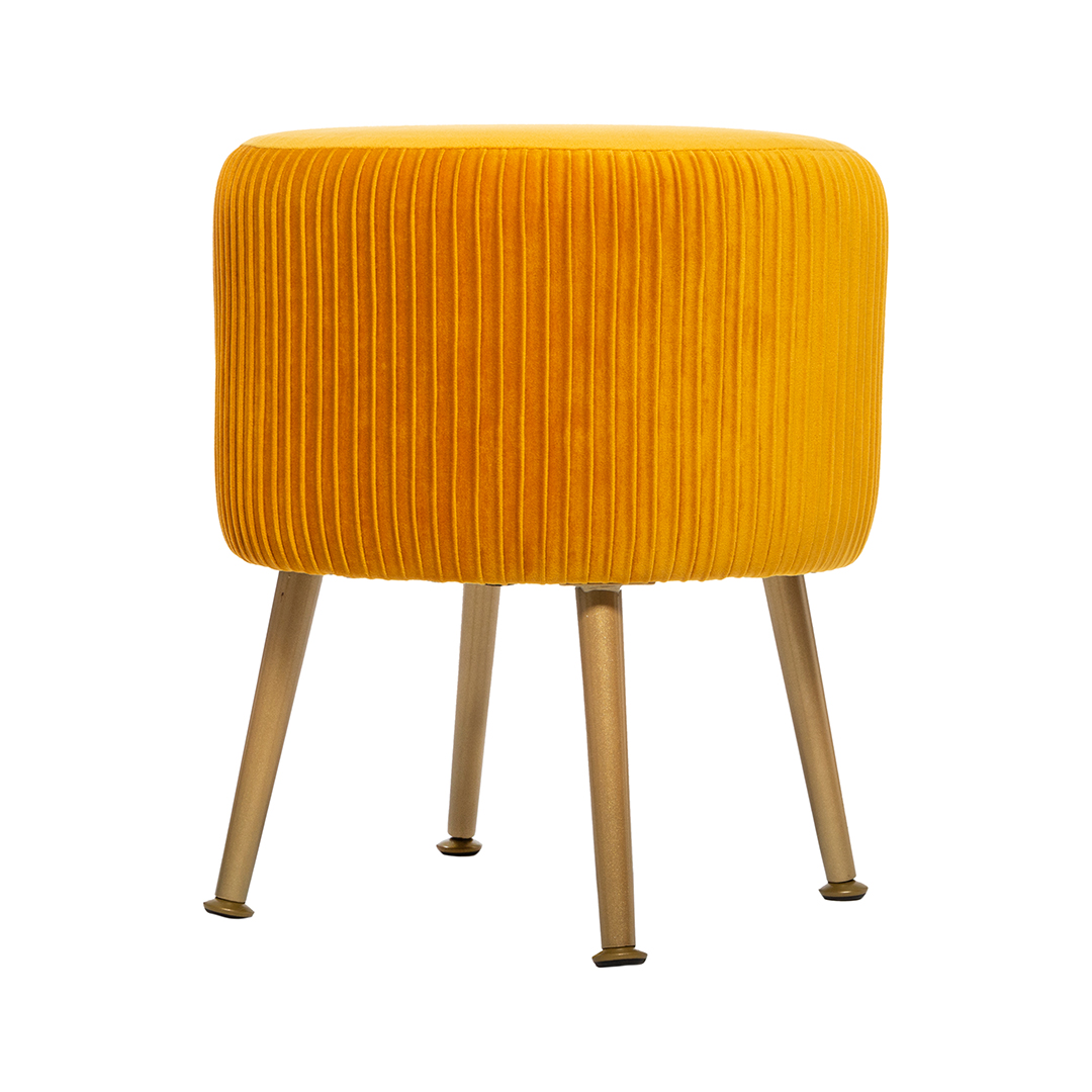 Taburete Solaro Terciopelo Ocre 35x42Cm