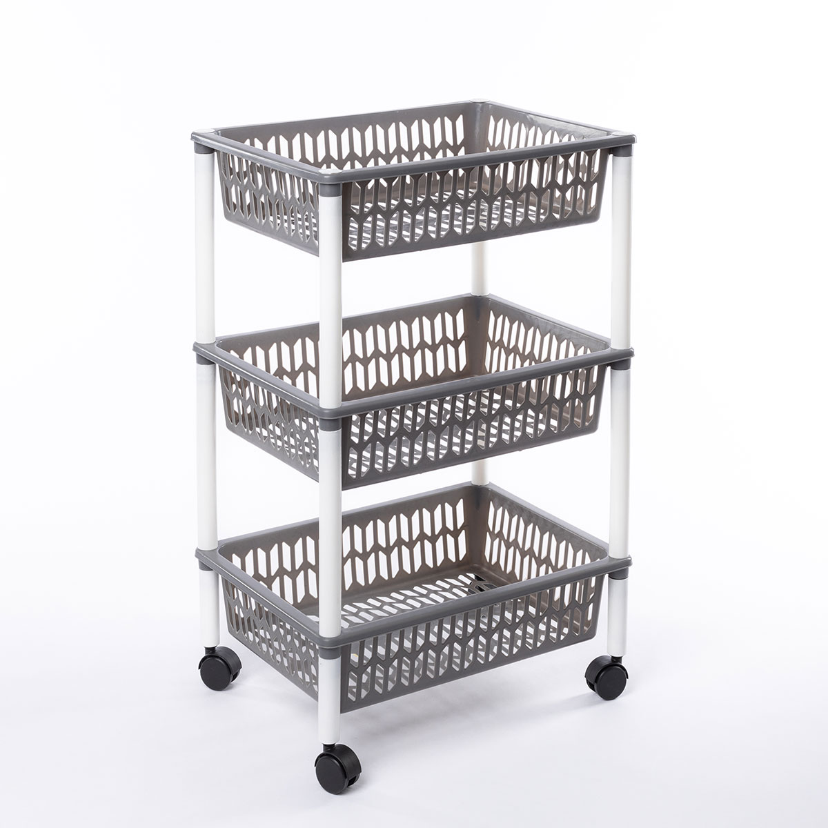 Carrito con 3 cestas gris