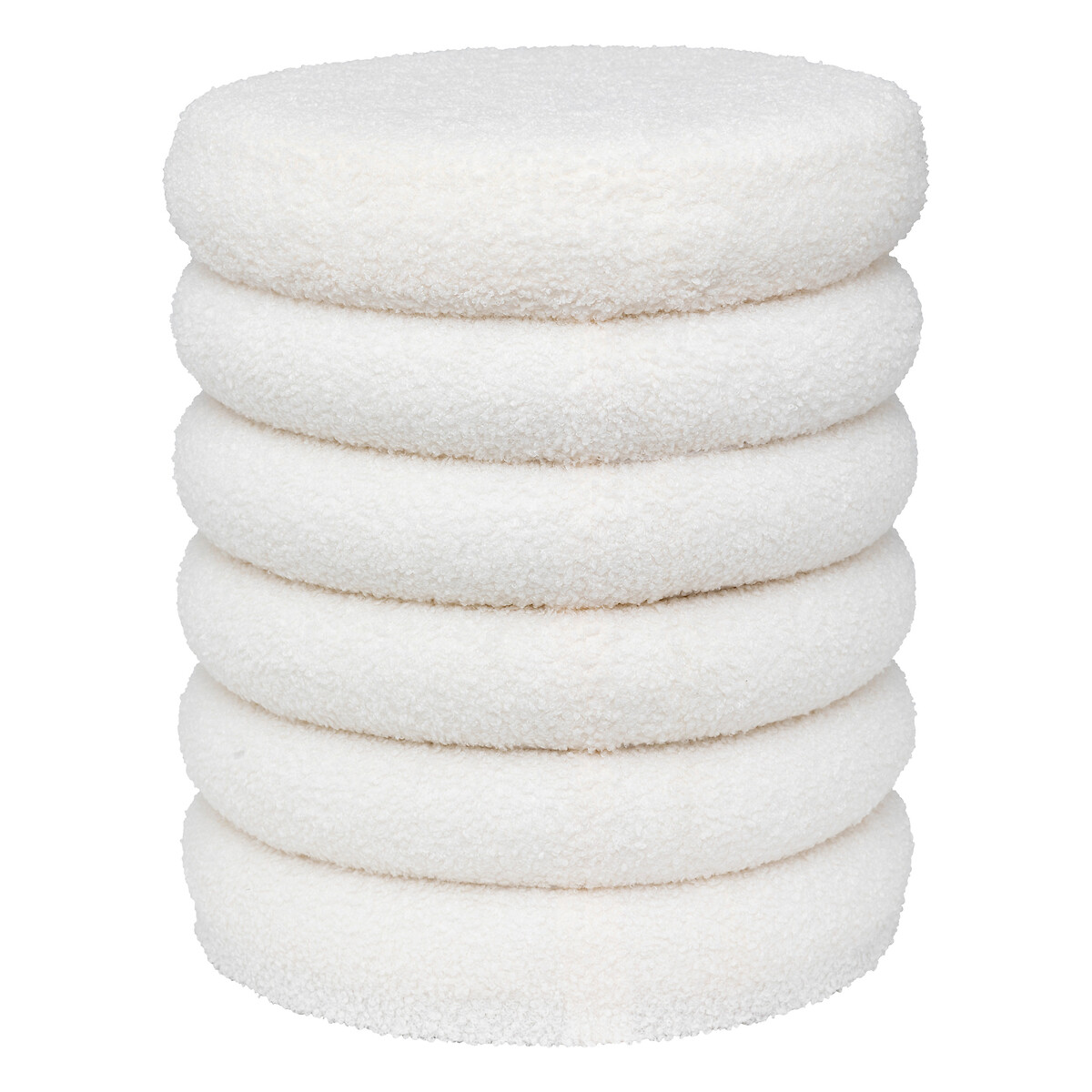 Puf tejido boucle blanco