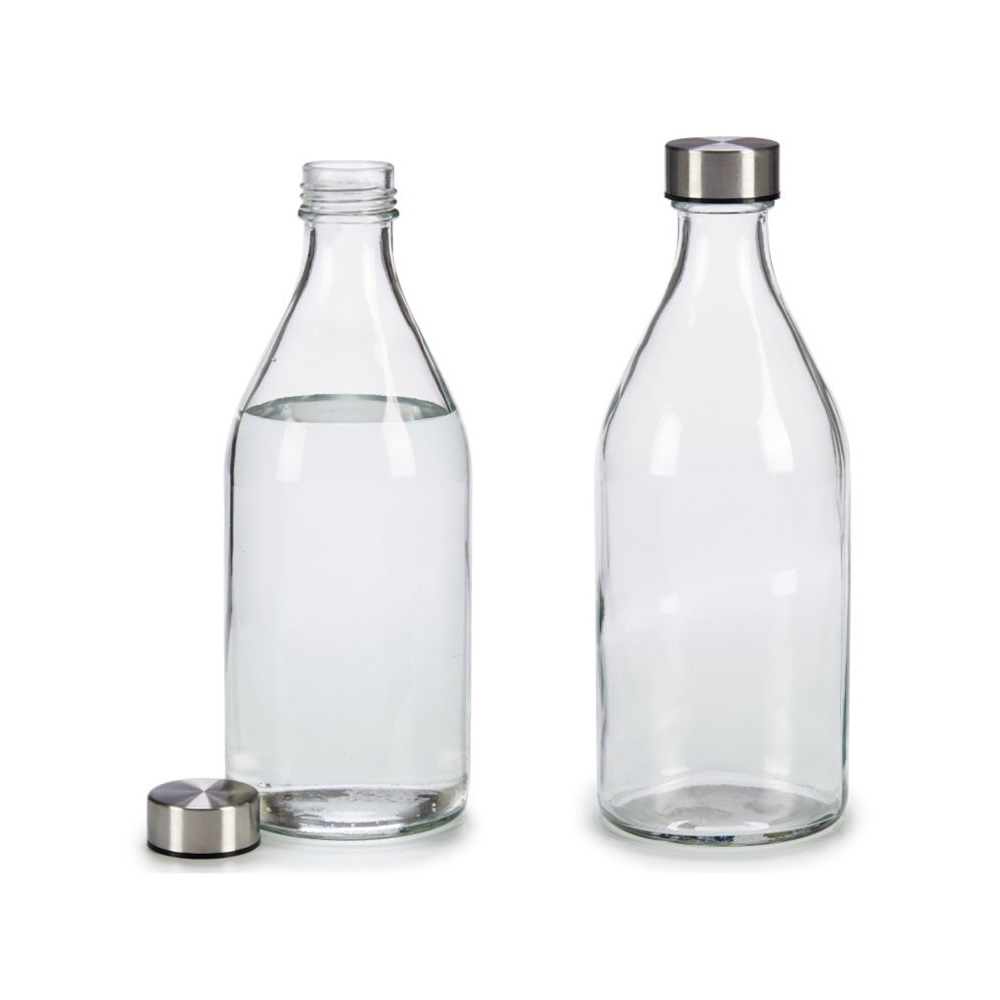 Botella De Vidrio Red. Tapa Metálica 1L