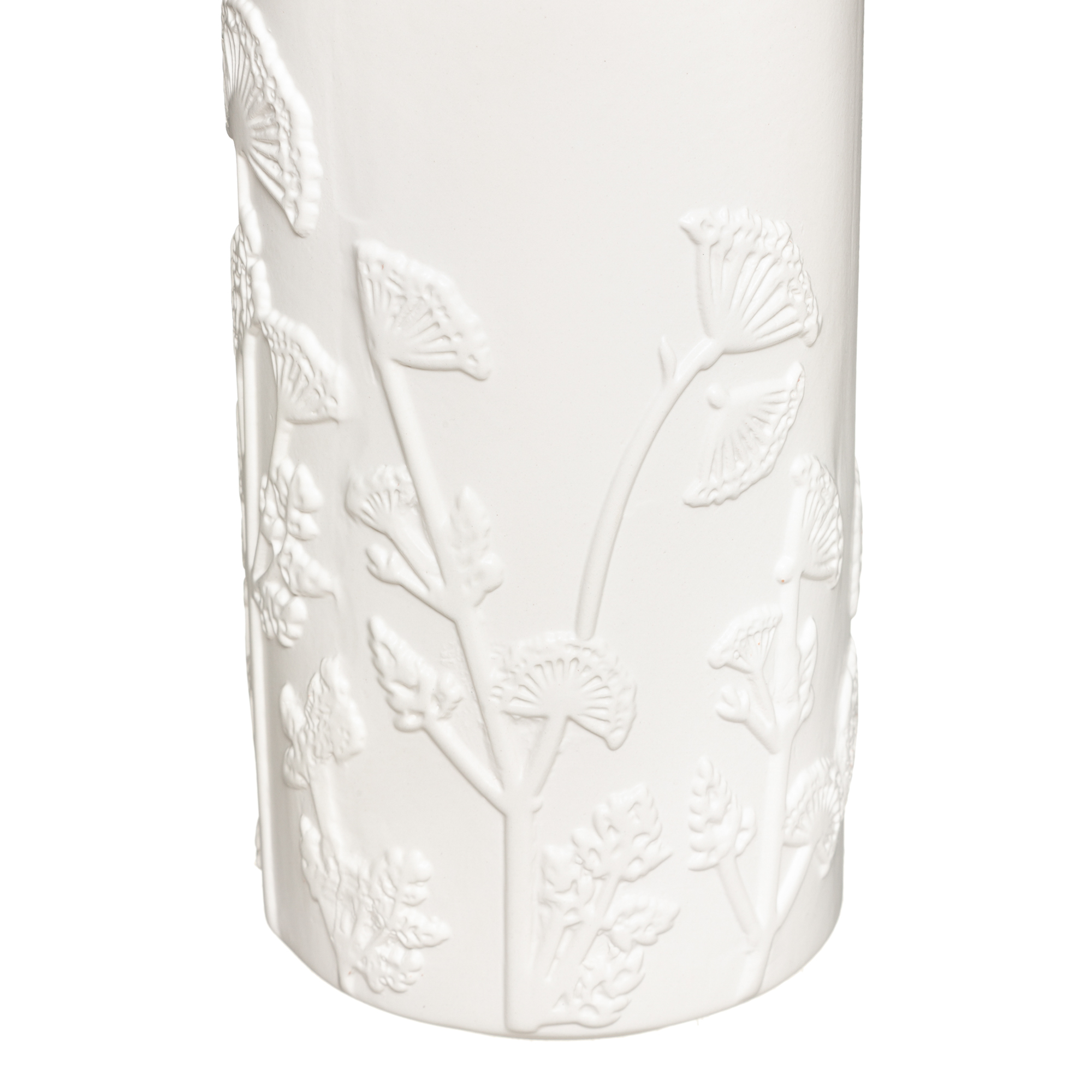 Jarra Mind Branca Com Flores 3D 25cm