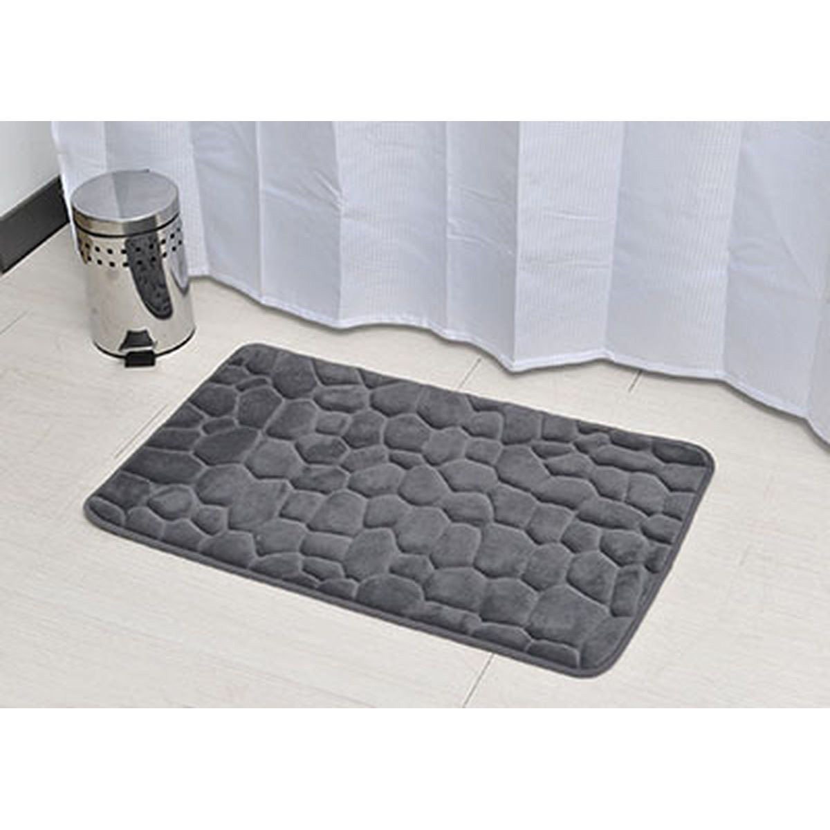 Tapete Microfibra Memoire Cinza Escuro