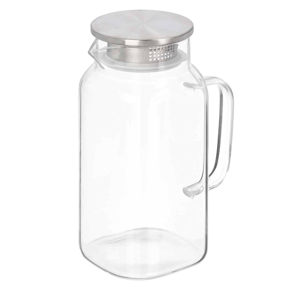 Jarra cuadrada con tapa acero 1.5L